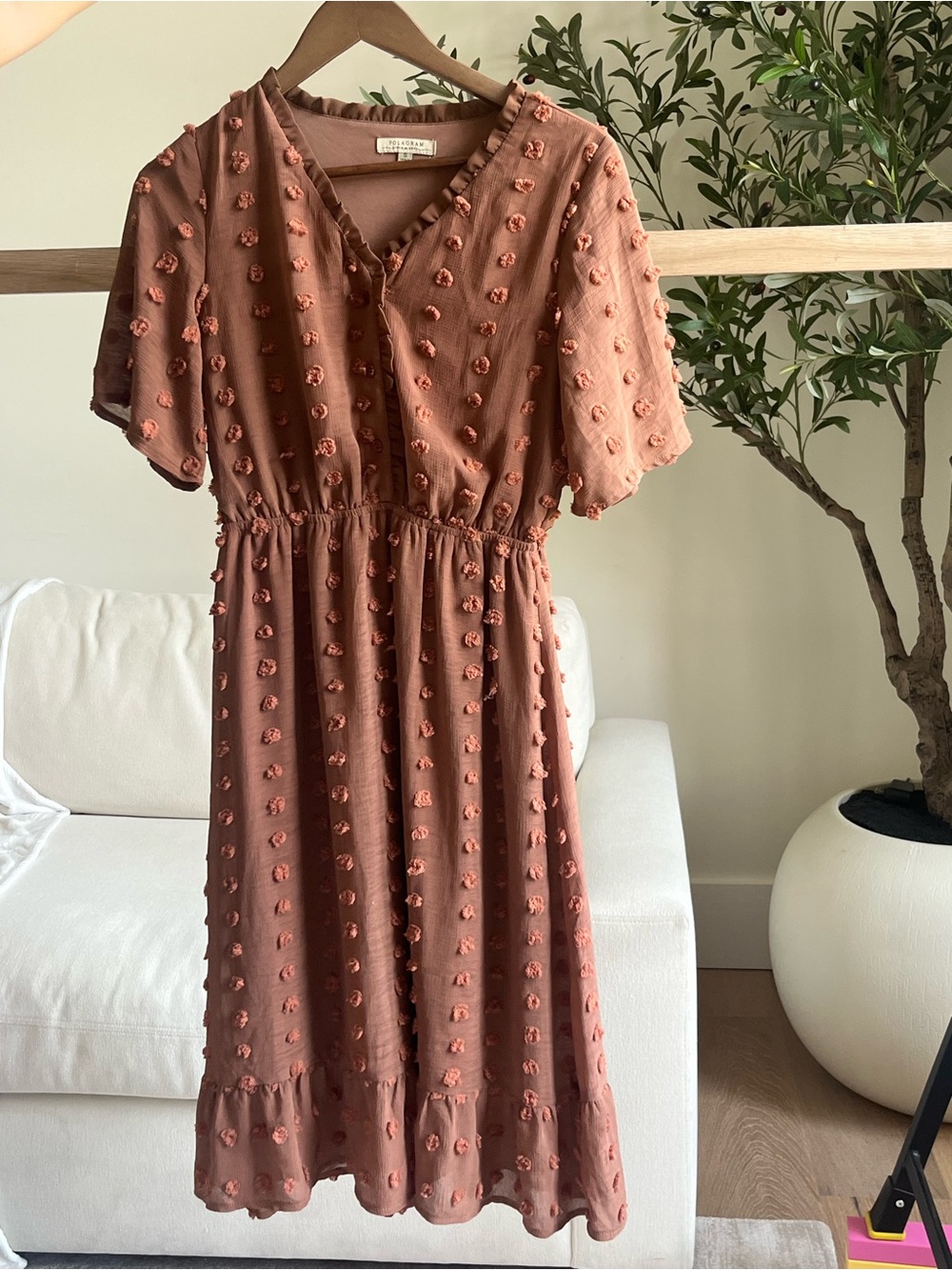Polagram Light Brown Midi Dress